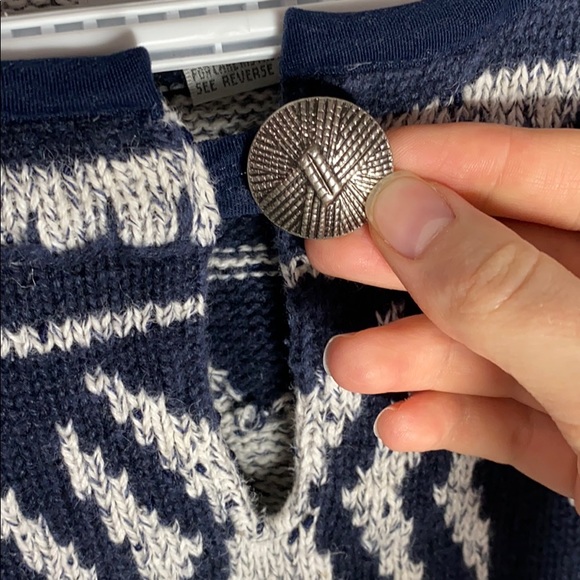 Vintage keyhole button Aztec pattern sweater sz S - Picture 6 of 11